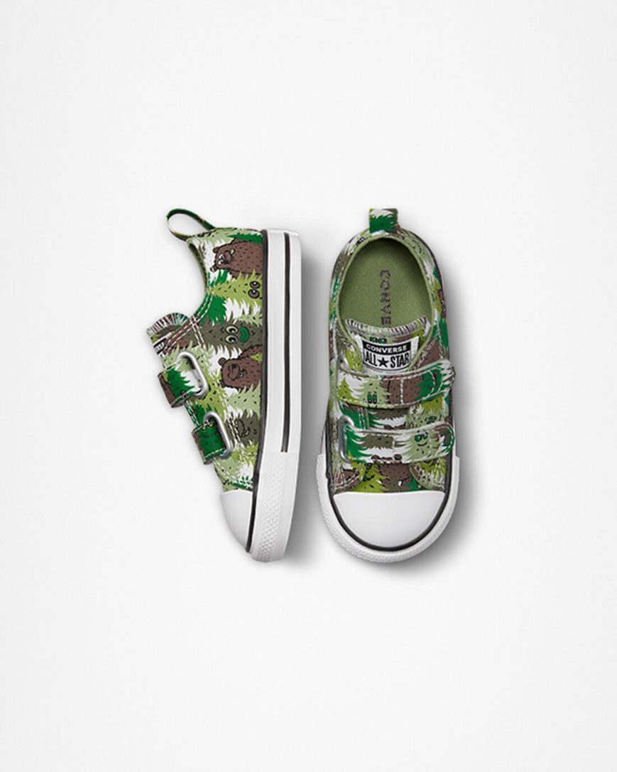 Tenis Converse Chuck Taylor All Star Easy-On Forest Camo Cano Baixo Menino Branco Verdes | PT H078903